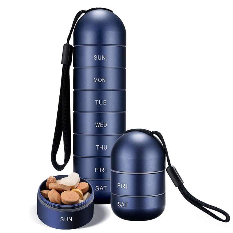 TravelMate 7 Day Organizer For Pills With Waterproof Aluminum Case