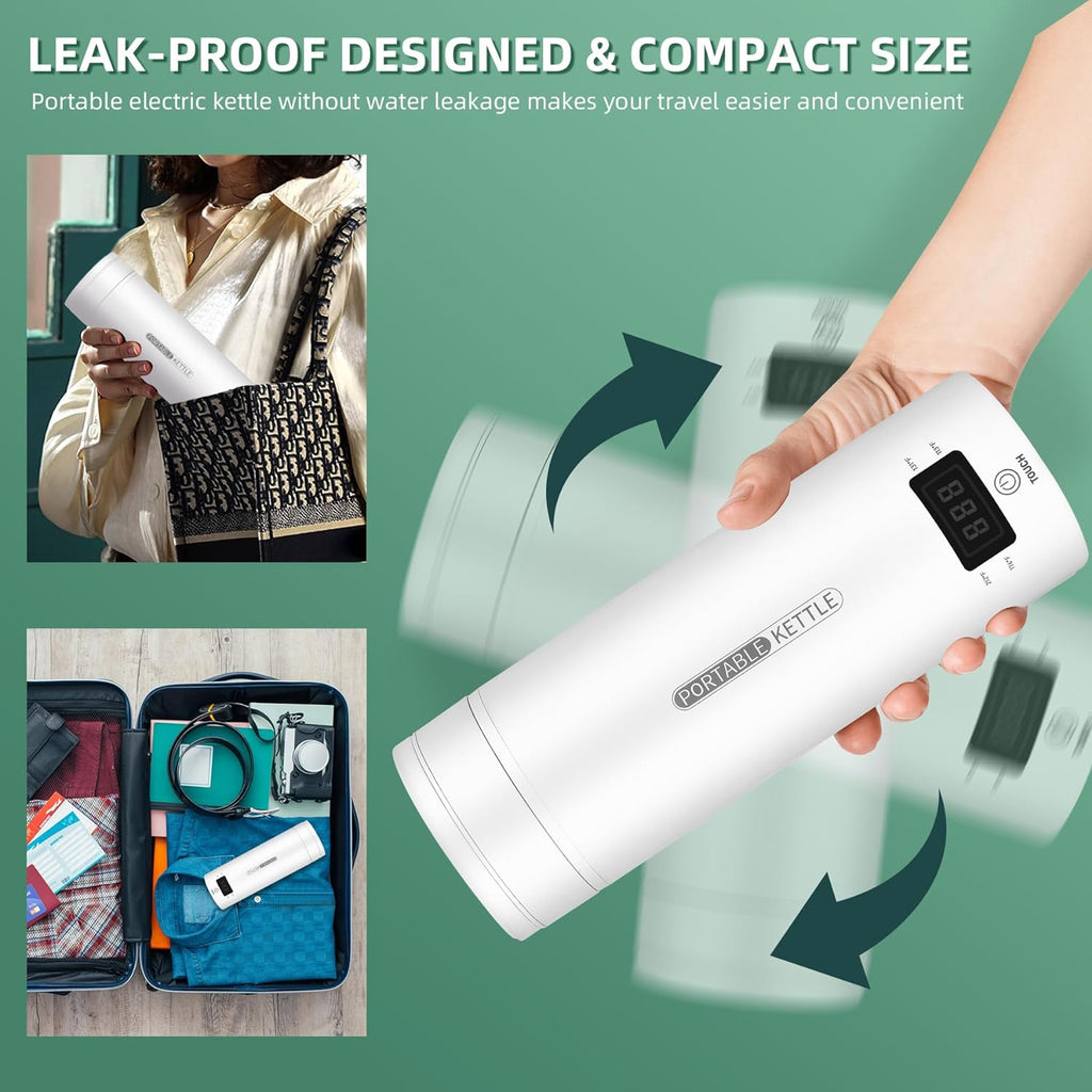 TravelMate Compact Electric Kettle With Smart Temperature Control