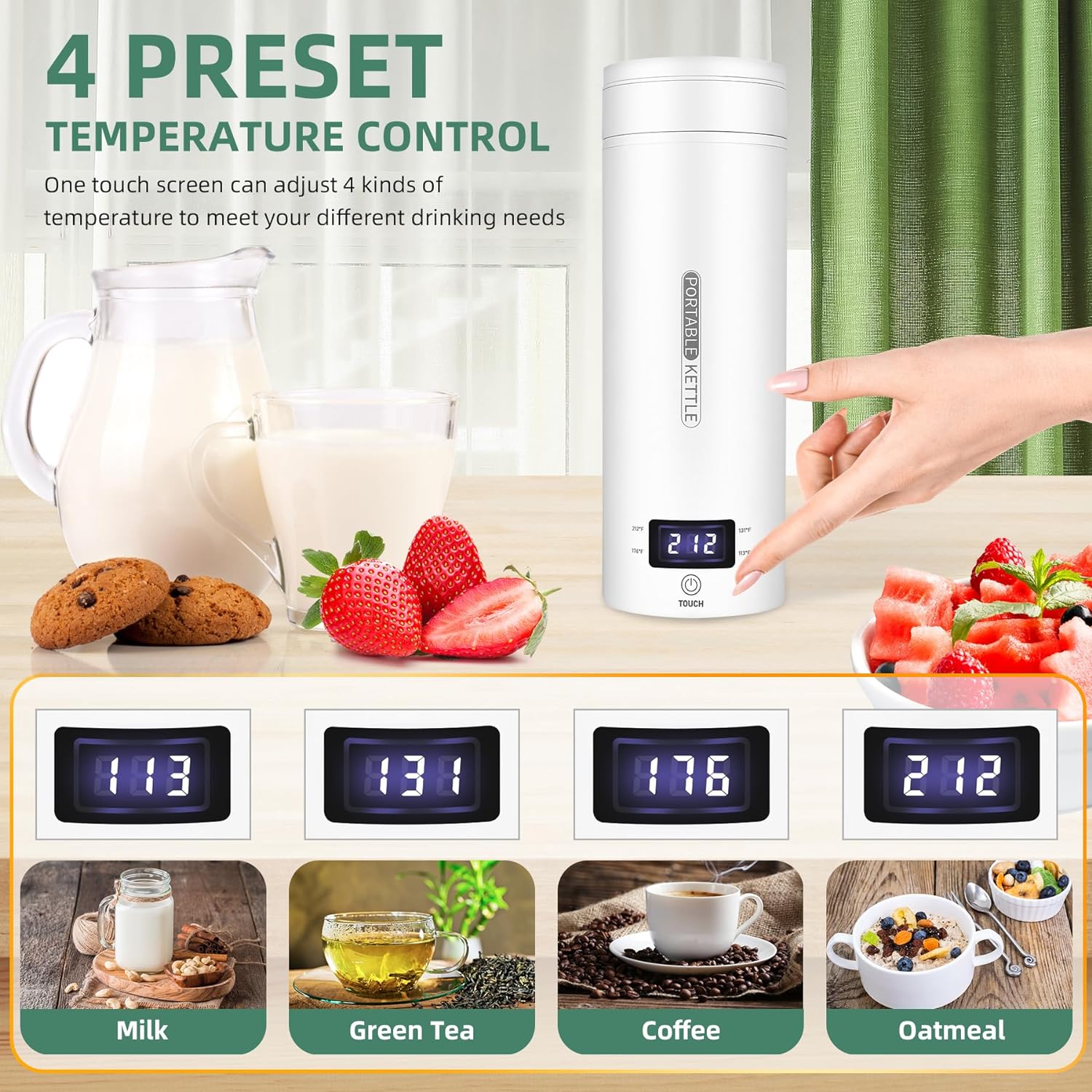 TravelMate Compact Electric Kettle With Smart Temperature Control