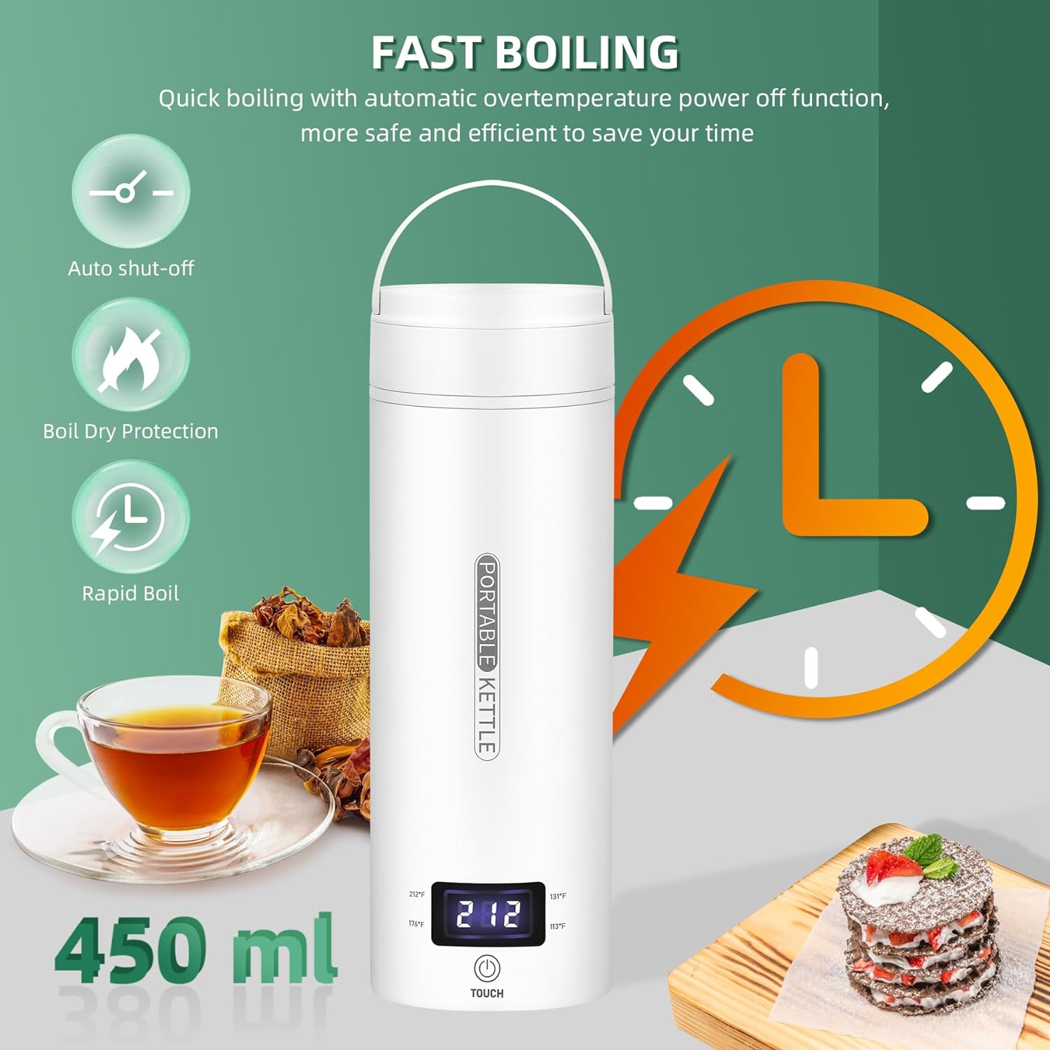 TravelMate Compact Electric Kettle With Smart Temperature Control