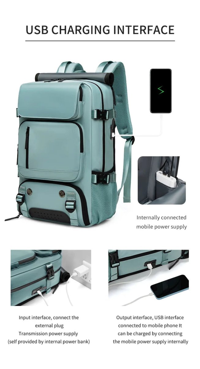 TravelMax Waterproof Backpack With USB Port And Shoe Compartment For Easy Travel