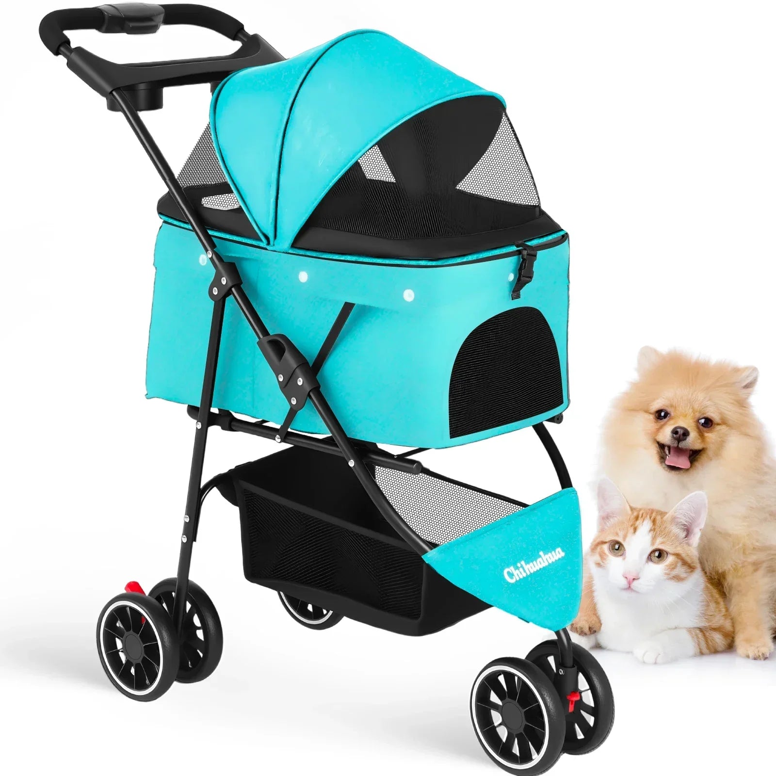 Travel Buddy Water Resistant Lightweight Pet Stroller For Cats And Small Dogs Foldable