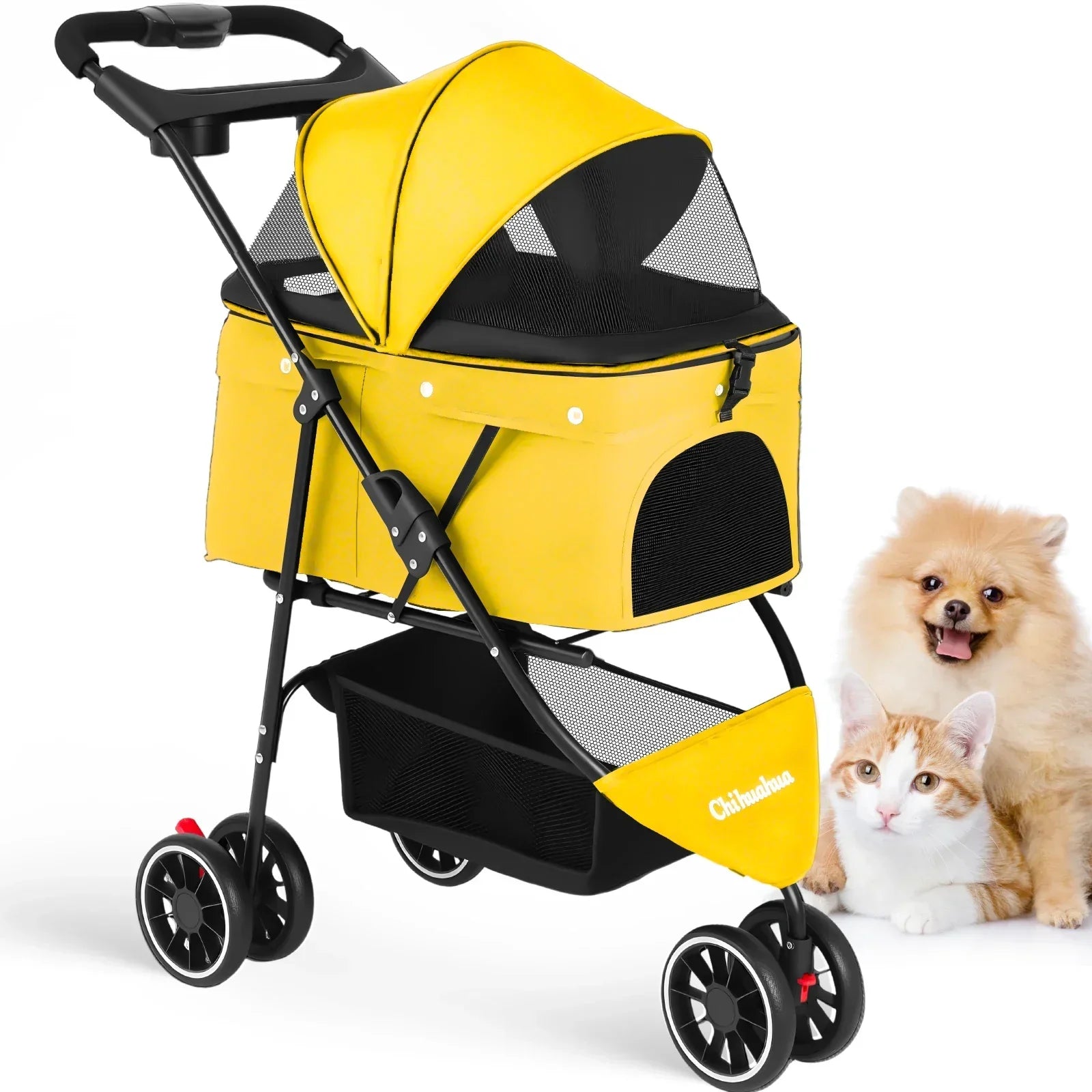 Travel Buddy Water Resistant Lightweight Pet Stroller For Cats And Small Dogs Foldable