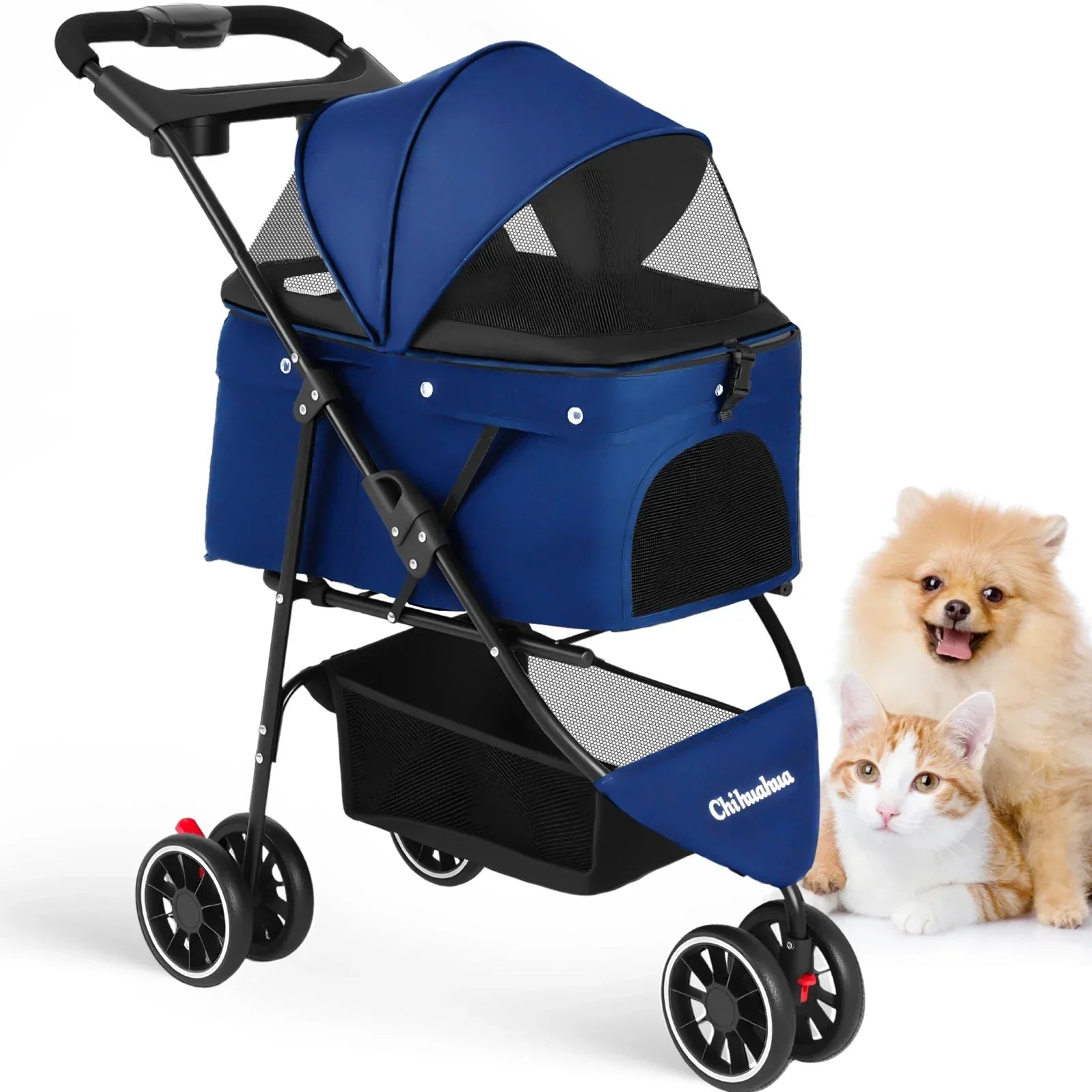 Travel Buddy Water Resistant Lightweight Pet Stroller For Cats And Small Dogs Foldable