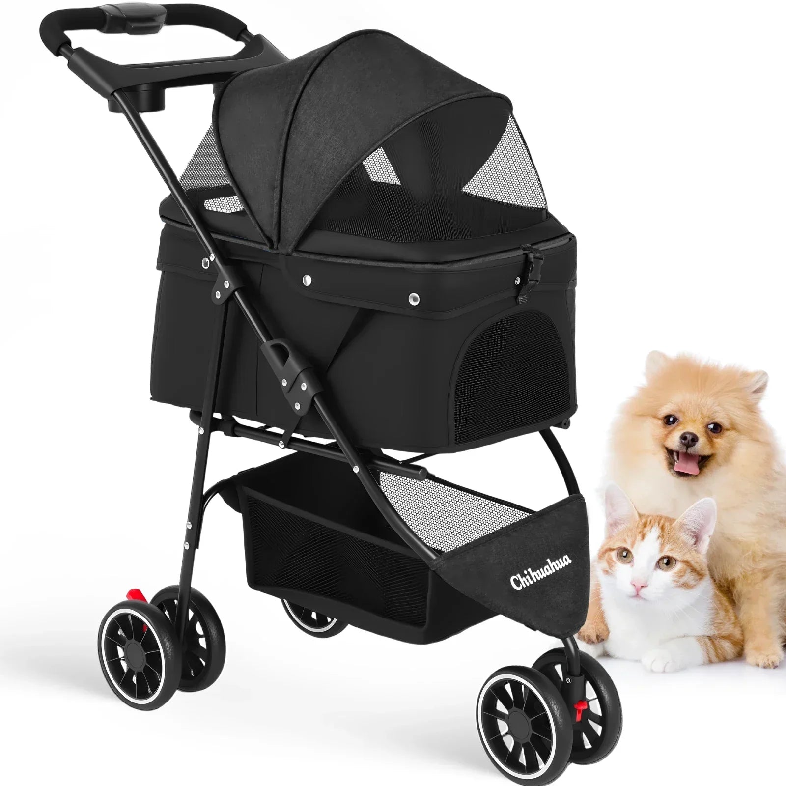 Travel Buddy Water Resistant Lightweight Pet Stroller For Cats And Small Dogs Foldable