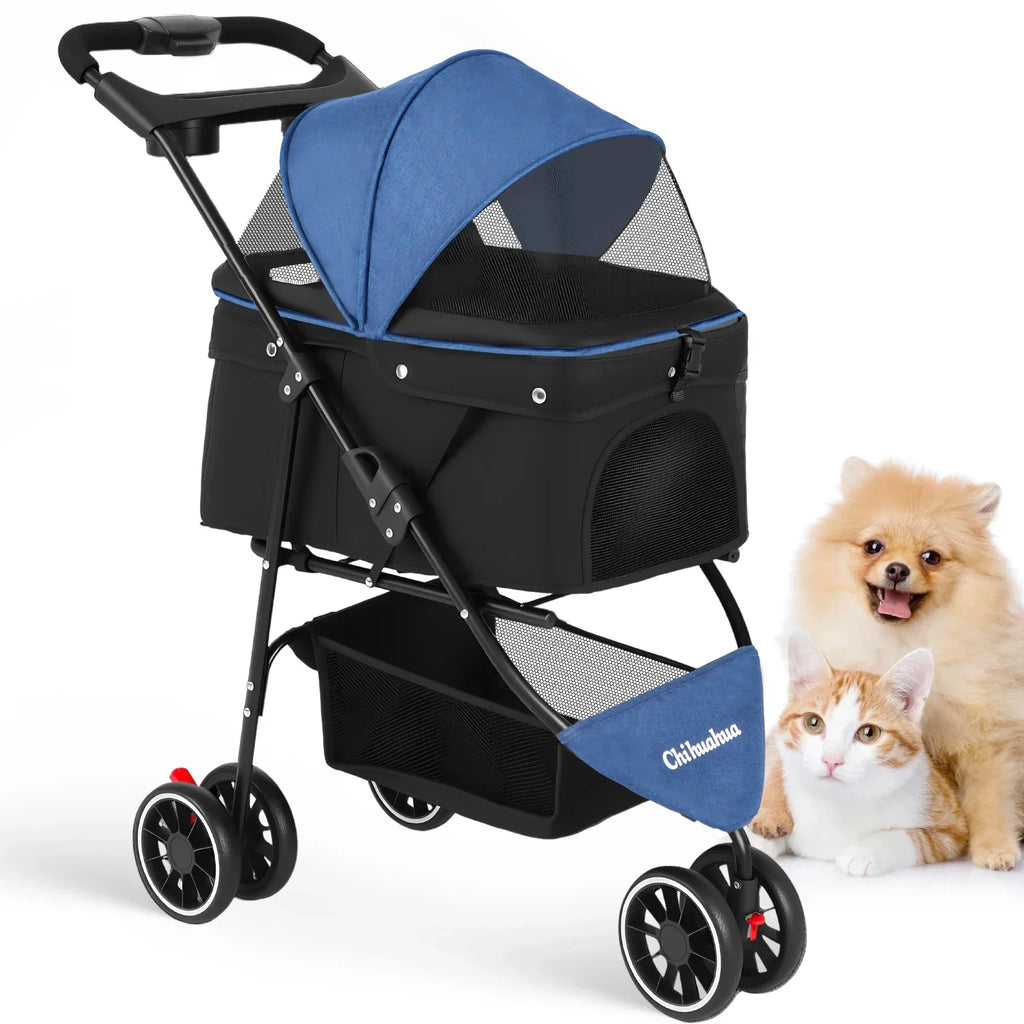 Travel Buddy Water Resistant Lightweight Pet Stroller For Cats And Small Dogs Foldable