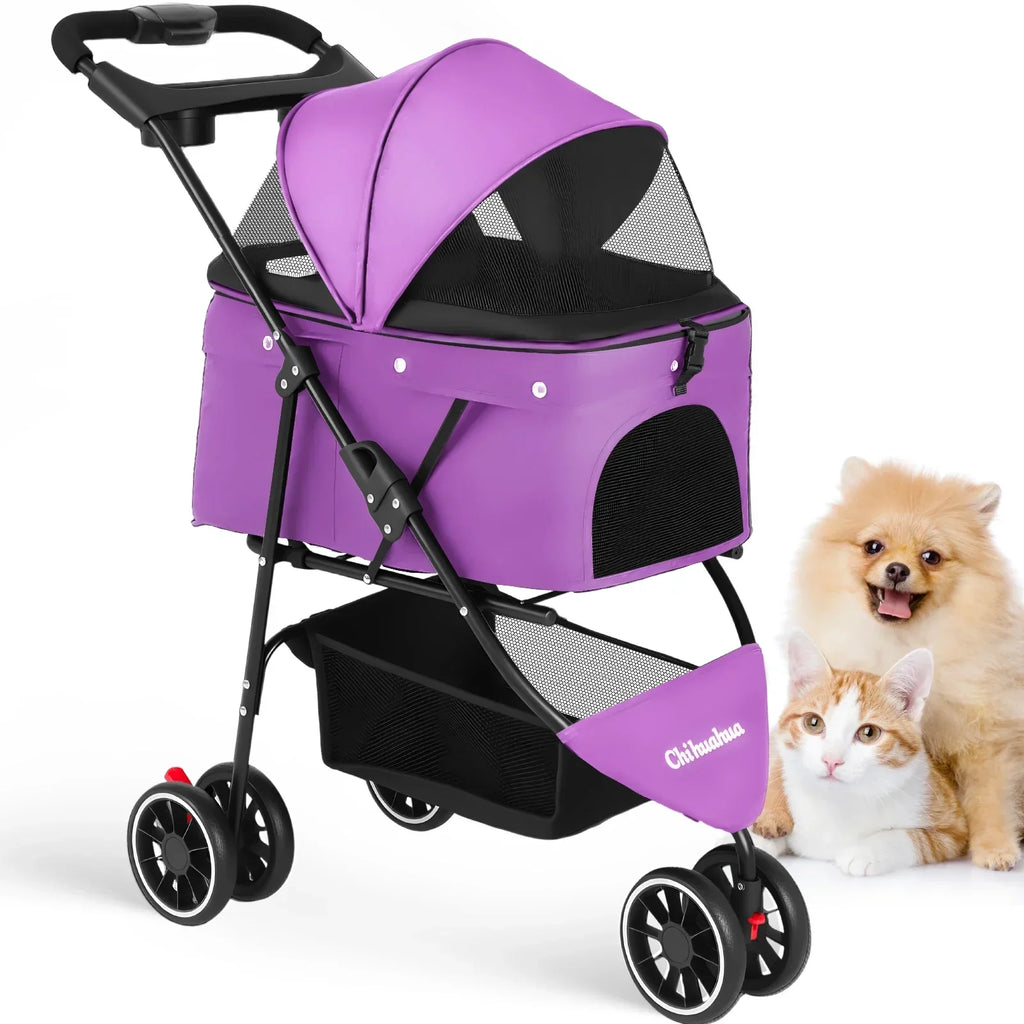 Travel Buddy Water Resistant Lightweight Pet Stroller For Cats And Small Dogs Foldable