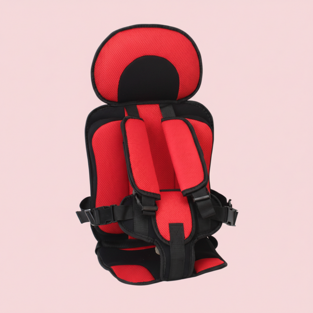 Travel Buddy Foldable Booster Car Seat With Five Point Harness For Travel Convenience