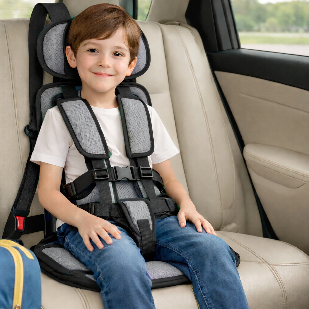 Travel Buddy Portable Lightweight Car Booster With Five Point Harness For Safer Travel