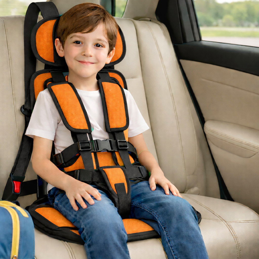 Travel Buddy Portable Lightweight Car Booster With Five Point Harness For Safer Travel