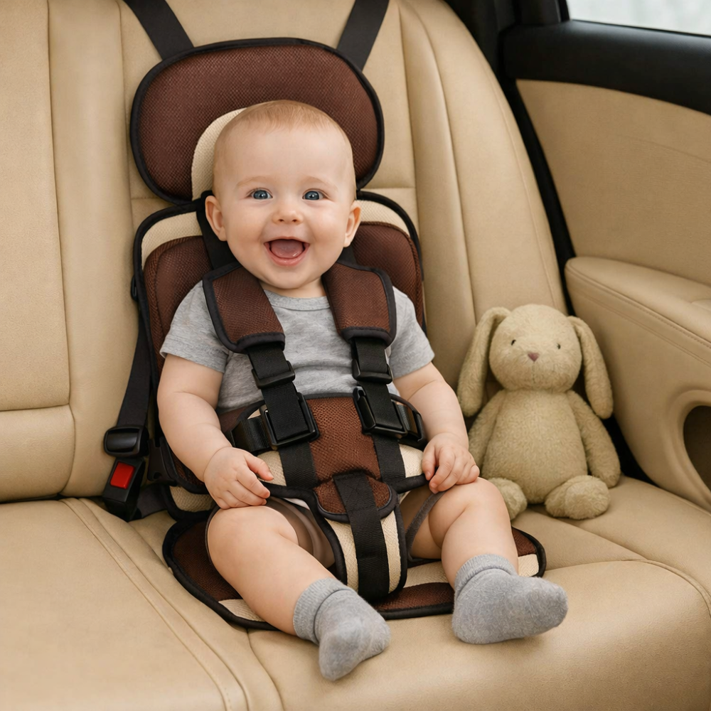 Travel Buddy Portable Lightweight Car Booster With Five Point Harness For Safer Travel