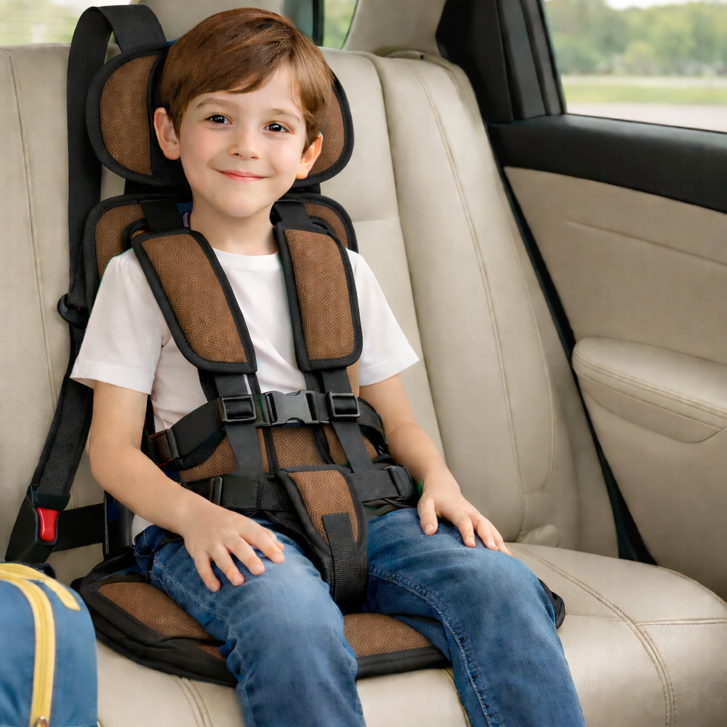 Travel Buddy Portable Lightweight Car Booster With Five Point Harness For Safer Travel