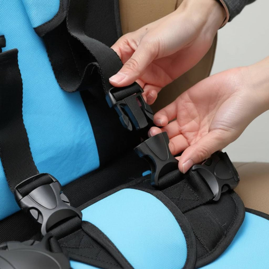 Travel Buddy Portable Lightweight Car Booster With Five Point Harness For Safer Travel