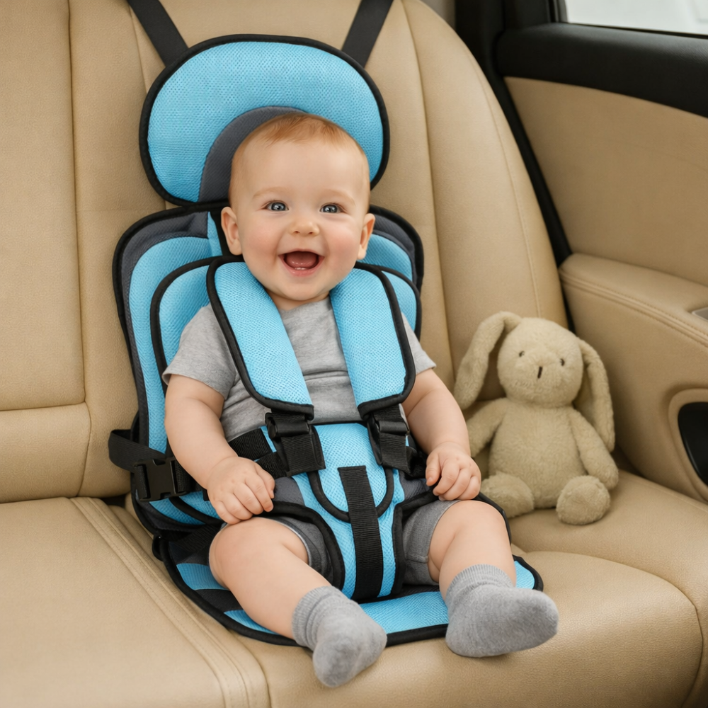Travel Buddy Portable Lightweight Car Booster With Five Point Harness For Safer Travel