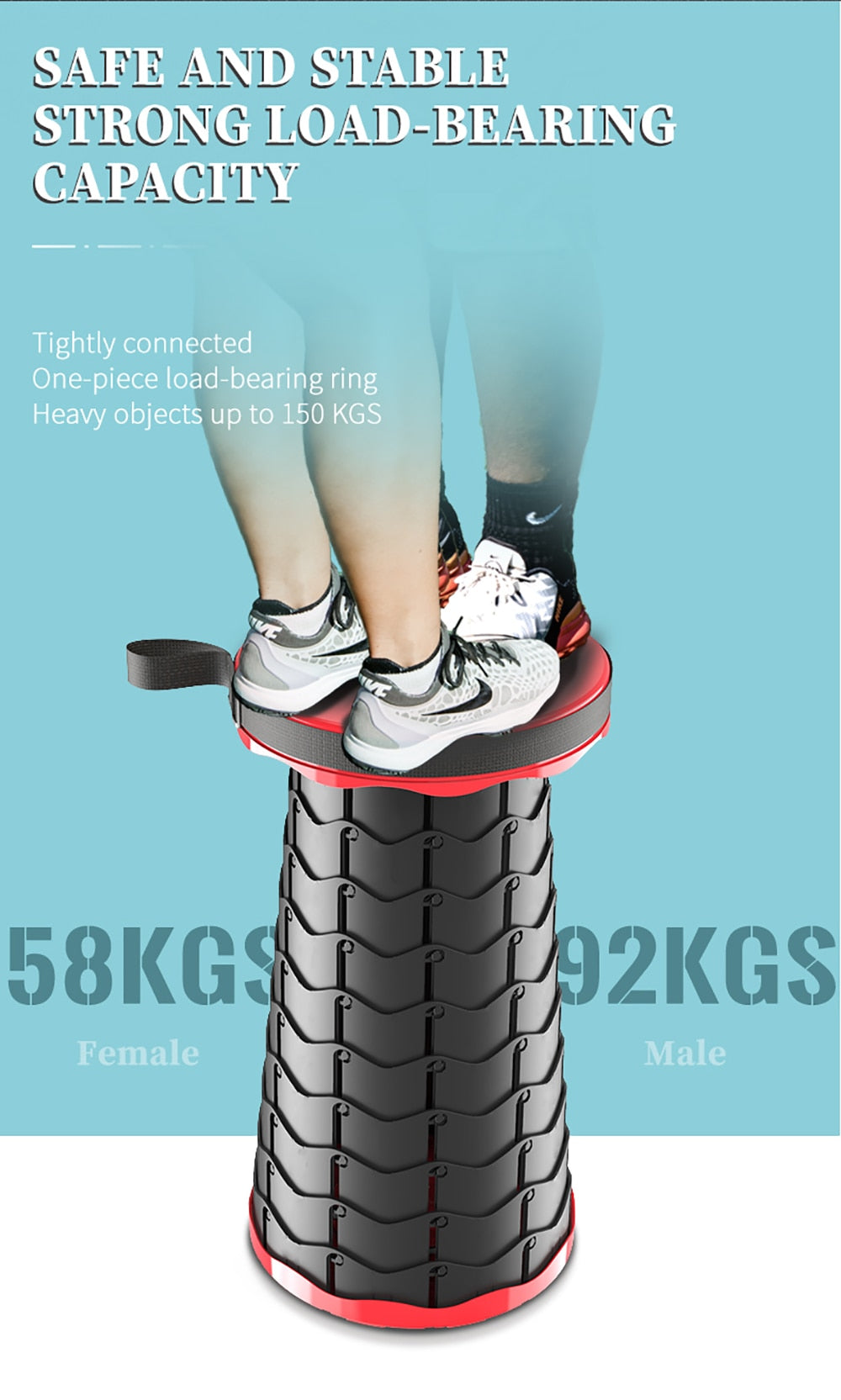 Travel Companion Foldable Stool With Height Adjustment For Lightweight Comfort On The Go
