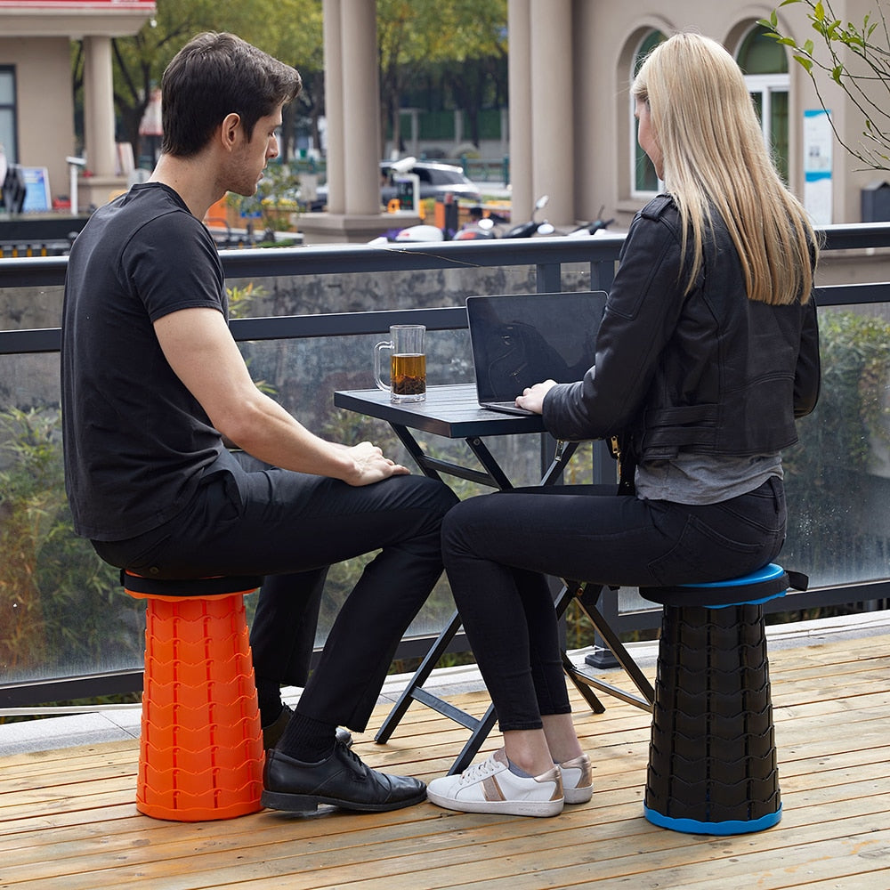 Travel Companion Foldable Stool With Height Adjustment For Lightweight Comfort On The Go