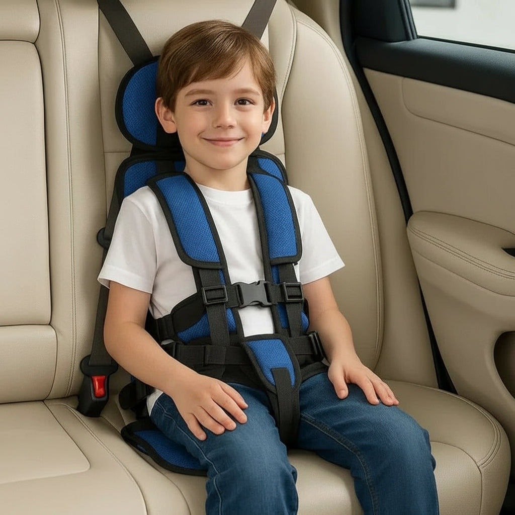 Travel Ready Foldable Kid Car Seat With 5-Point Harness, Lightweight Build