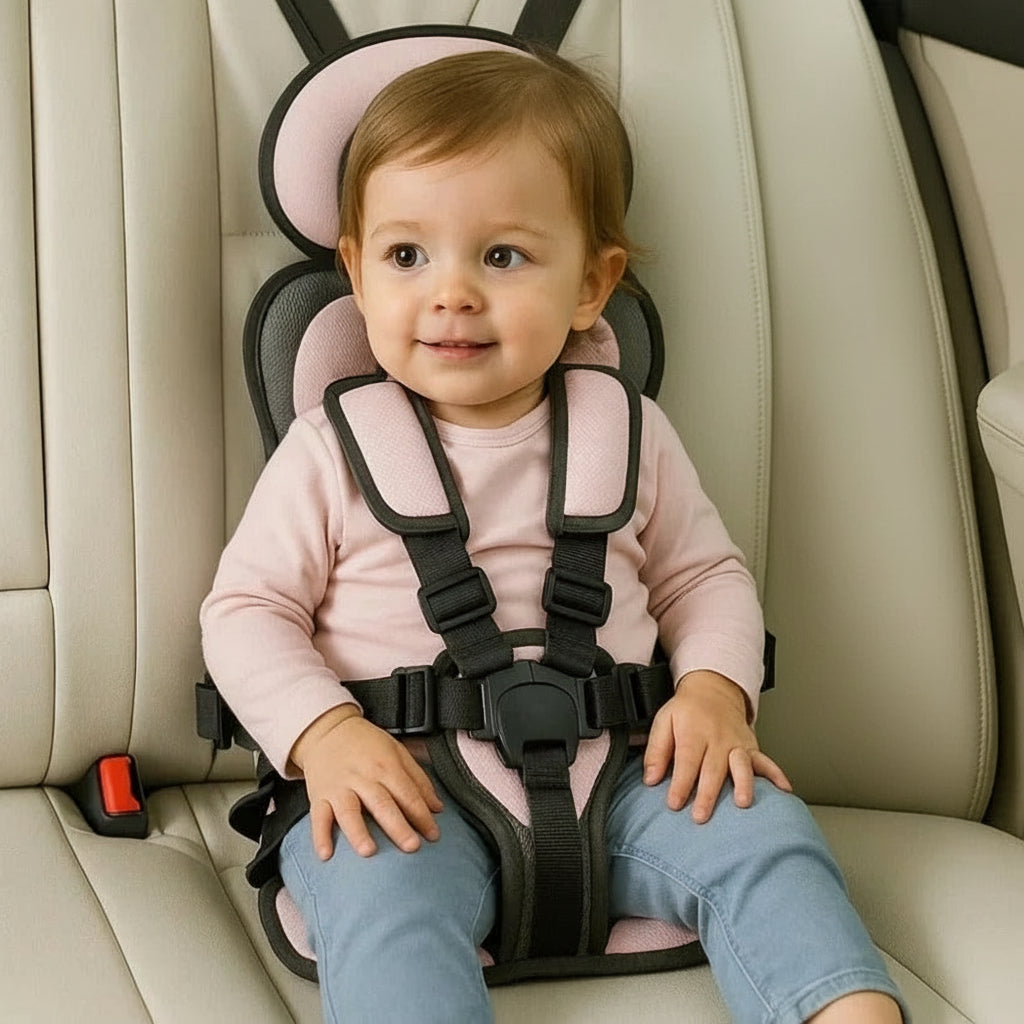 Travel Ready Foldable Kid Car Seat With 5-Point Harness, Lightweight Build