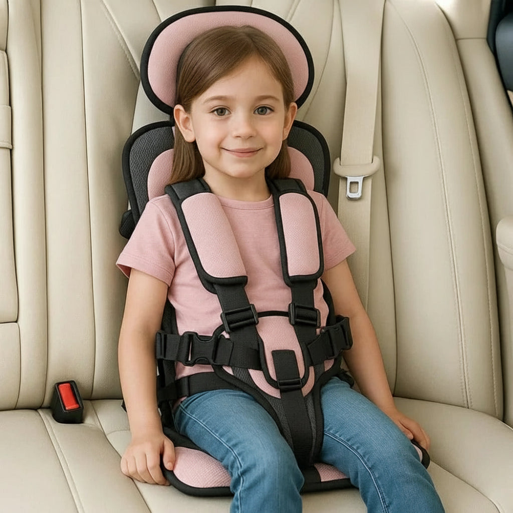 Travel Ready Foldable Kid Car Seat With 5-Point Harness, Lightweight Build