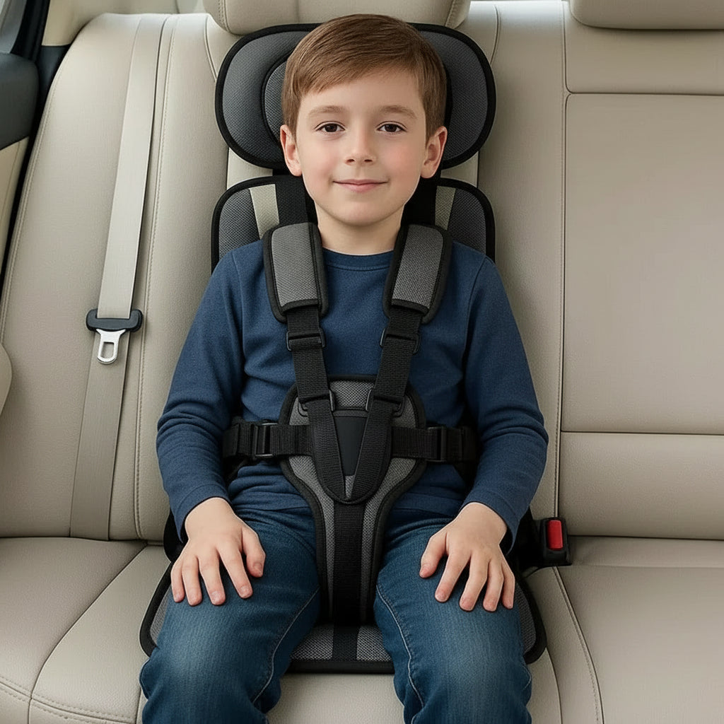 Travel Ready Foldable Kid Car Seat With 5-Point Harness, Lightweight Build
