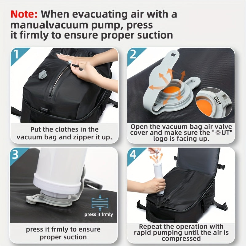 Durable Vacuum Backpack For Space Saving Travel Packing, Organized