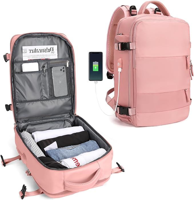 Traveler's Companion Durable Outdoor Backpack With USB Port And Water-Resistant Design