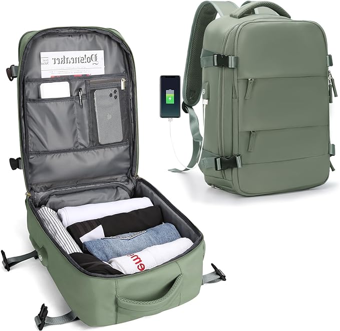 Traveler's Companion Durable Outdoor Backpack With USB Port And Water-Resistant Design