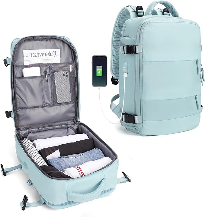 Traveler's Companion Durable Outdoor Backpack With USB Port And Water-Resistant Design