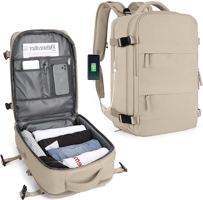 Traveler's Companion Durable Outdoor Backpack With USB Port And Water-Resistant Design