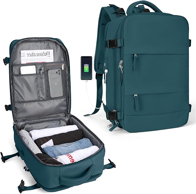 Traveler's Companion Durable Outdoor Backpack With USB Port And Water-Resistant Design