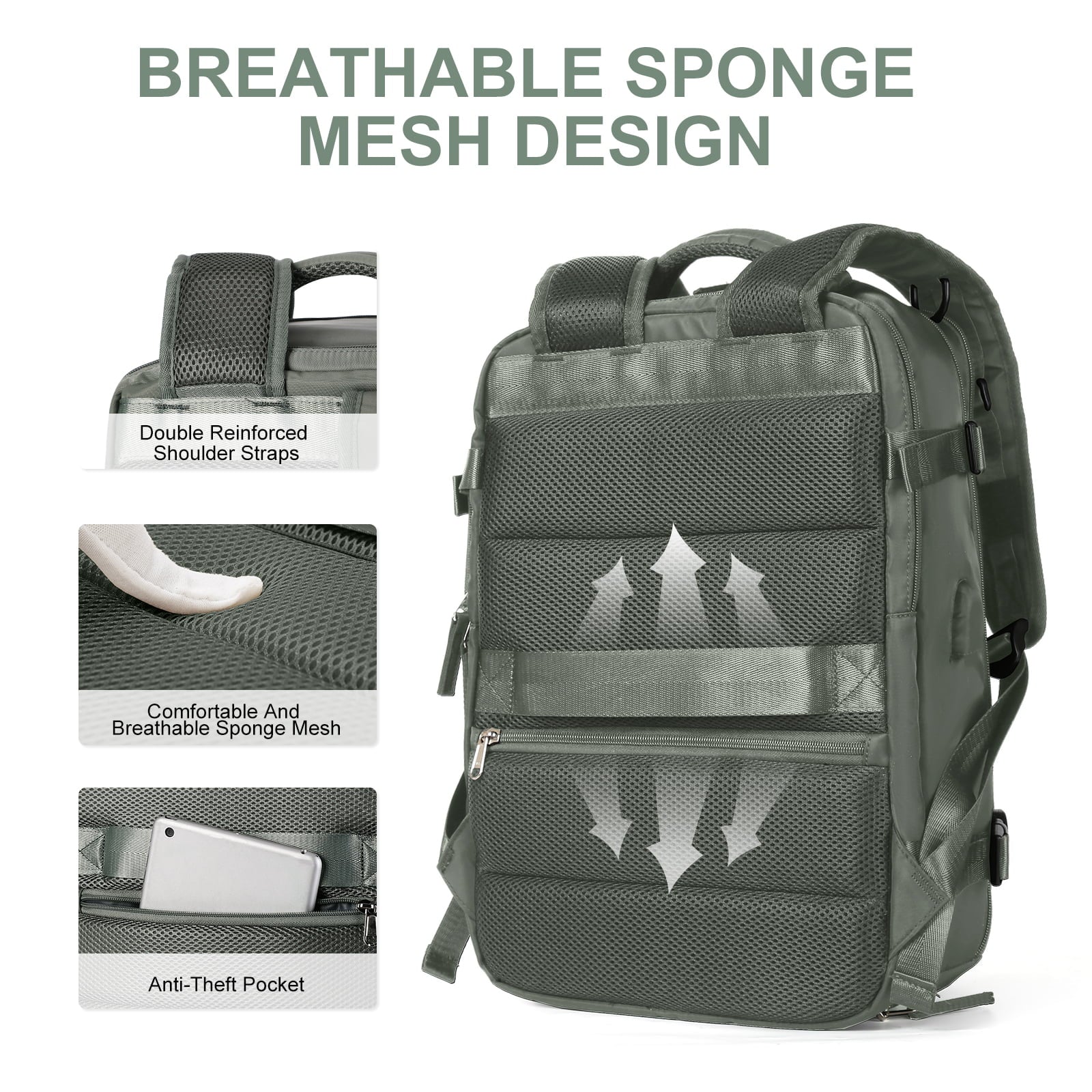 Travelliva Anti-Theft Features Women’s Travel Backpack With USB Port And Waterproof Design