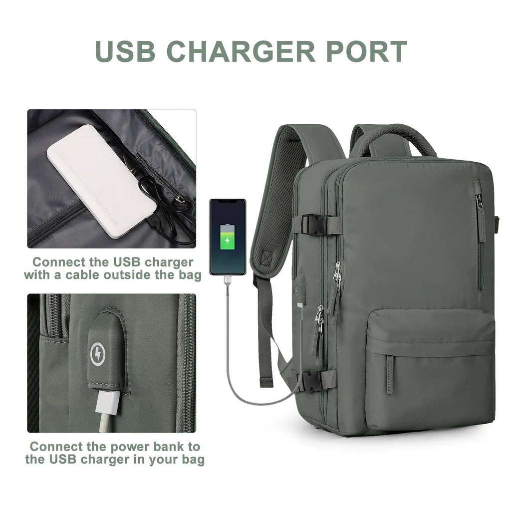 Travelliva Anti-Theft Features Women’s Travel Backpack With USB Port And Waterproof Design