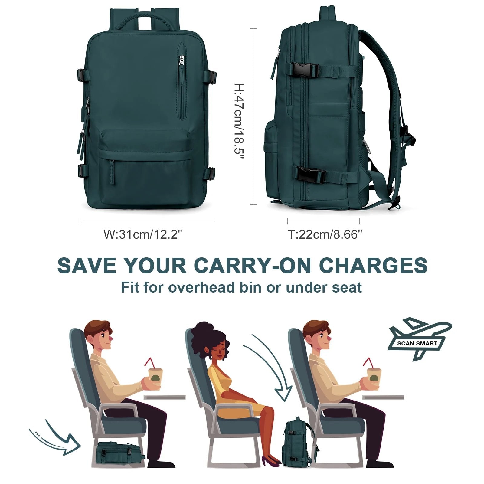 Travelliva Anti-Theft Features Women’s Travel Backpack With USB Port And Waterproof Design