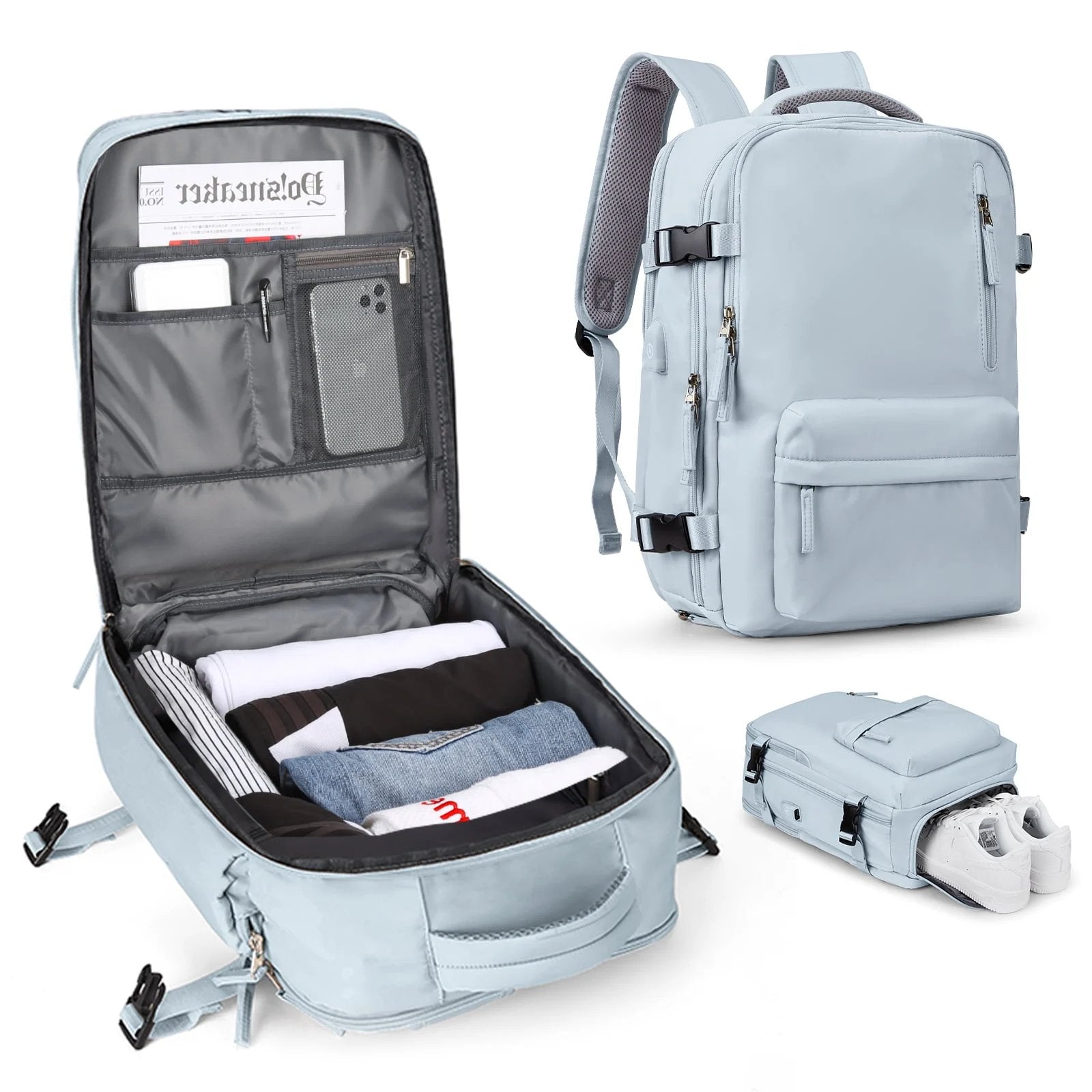 Travelliva Anti-Theft Features Women’s Travel Backpack With USB Port And Waterproof Design