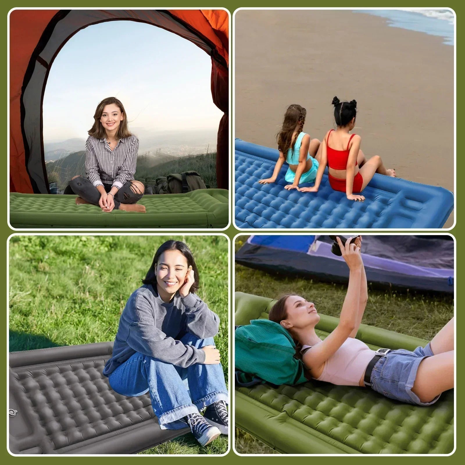 TrekBreeze Ultralight Self-Inflating Camping Pad With Built-In Foot Pump Waterproof