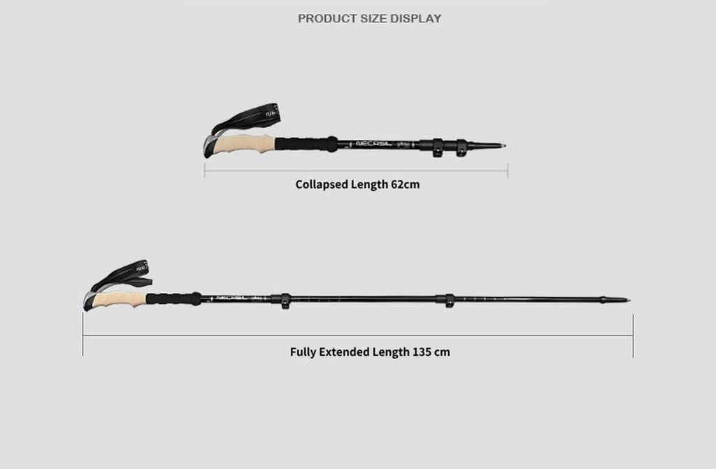 TrekPro Adjustable Trekking Poles With Anti Shock System For Lightweight Joint Support
