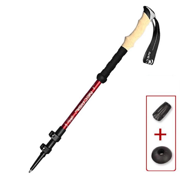 Lightweight Trekking Poles With Anti Shock System And Ergonomic Cork Grip