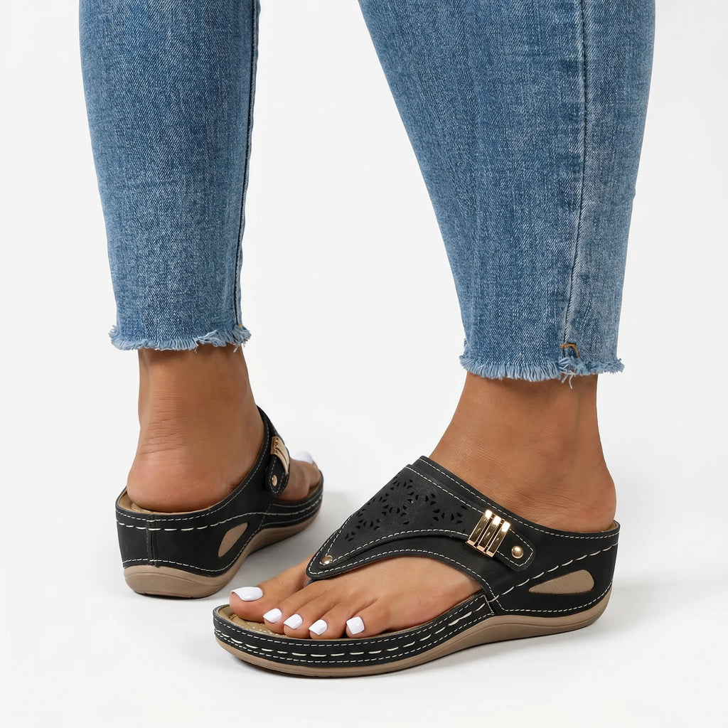 Casual Slip-On Wedge Sandals -  Quick Everyday Dressing - Ormexis