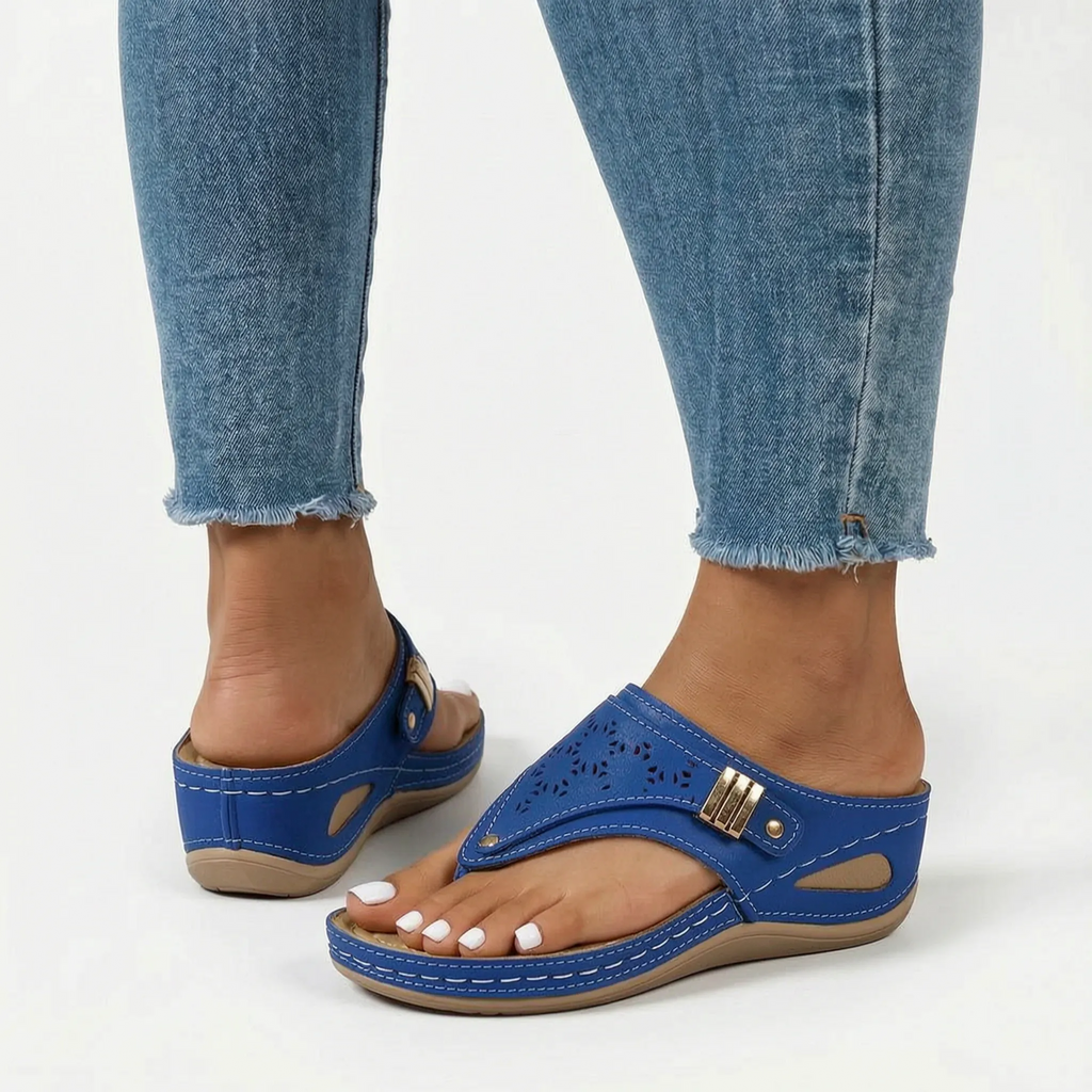 Casual Slip-On Wedge Sandals -  Quick Everyday Dressing - Ormexis