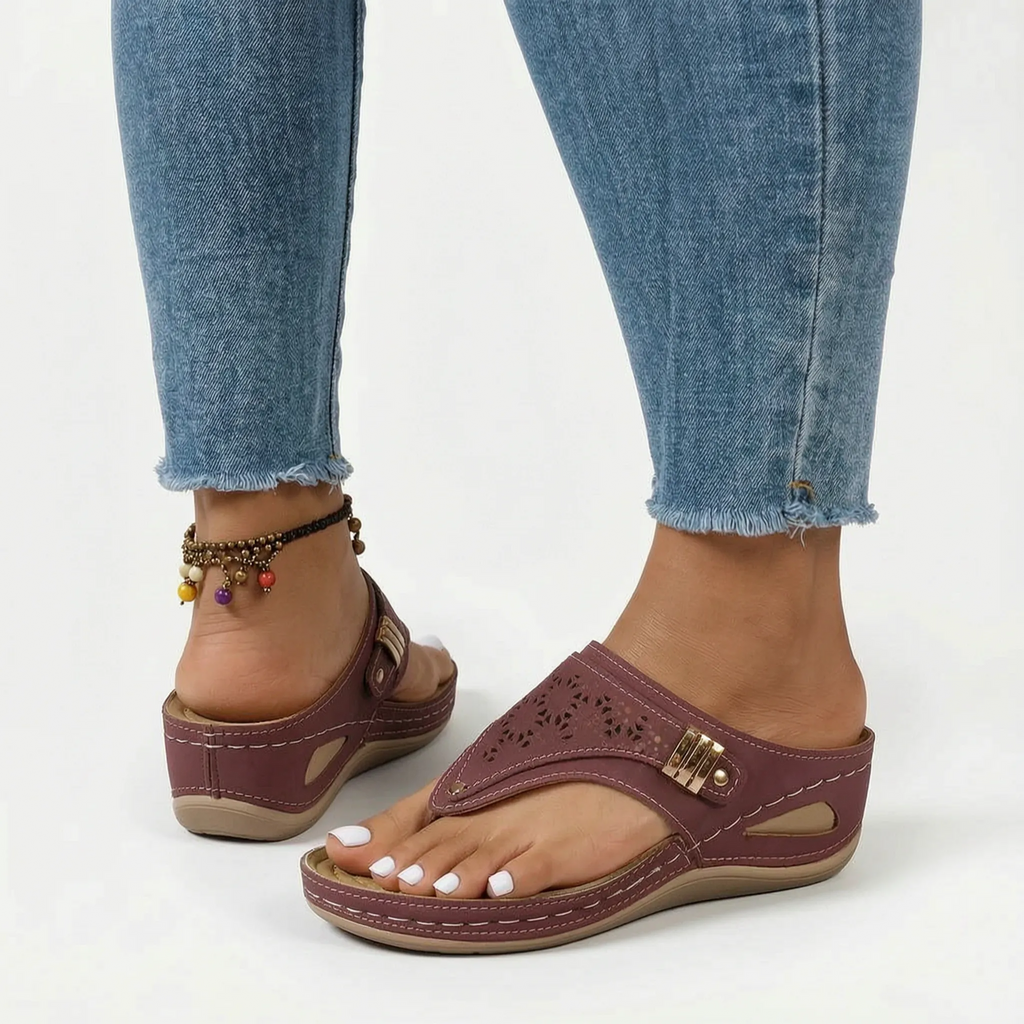 Casual Slip-On Wedge Sandals -  Quick Everyday Dressing - Ormexis