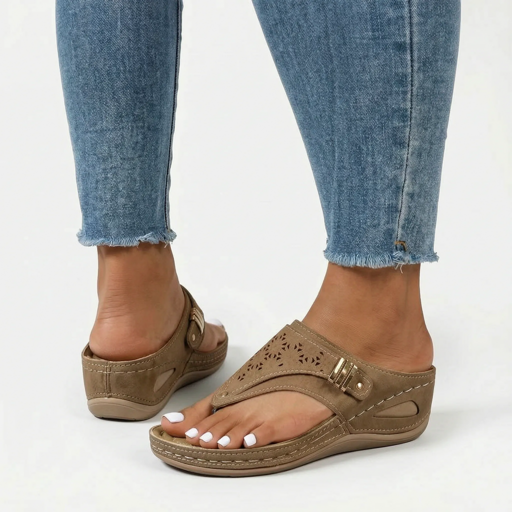 Casual Slip-On Wedge Sandals -  Quick Everyday Dressing - Ormexis