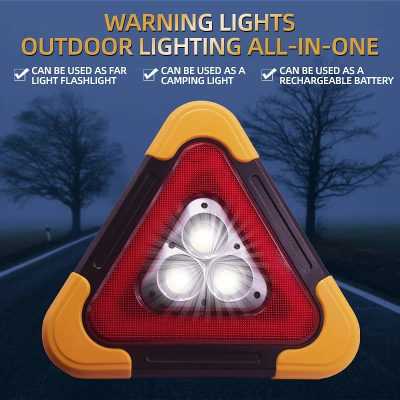 Triangle Emergency Warning Light With COB LED And Power Bank