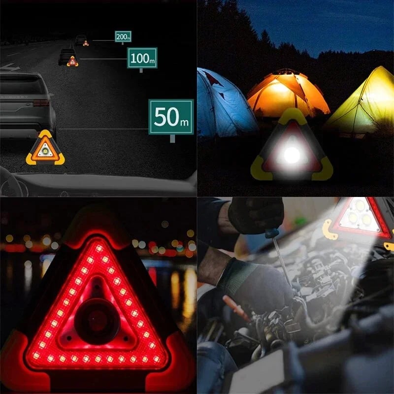 Triangle Emergency Warning Light With COB LED And Power Bank