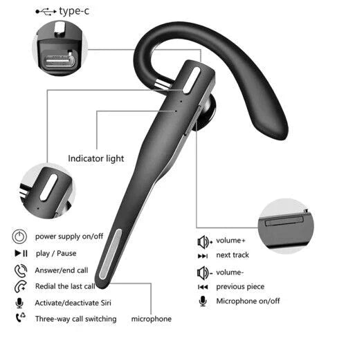 TruCall Bluetooth Headset With Noise Cancelling And Up To 25 Hours Talk Time