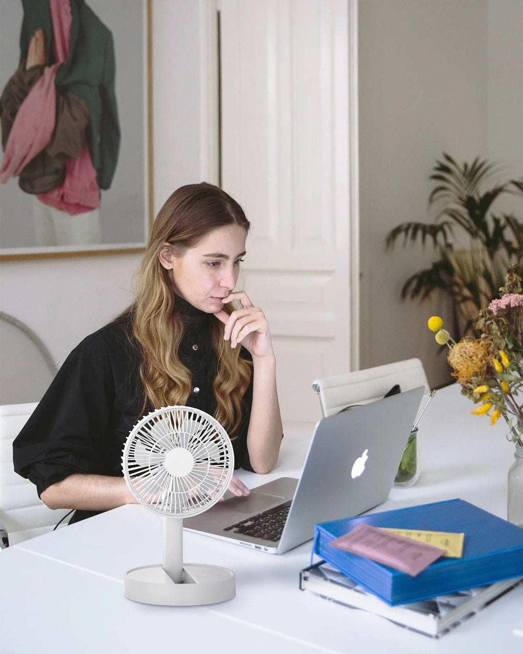 USB Table Fan With Four-Speed Settings For Indoor And Outdoor Comfort