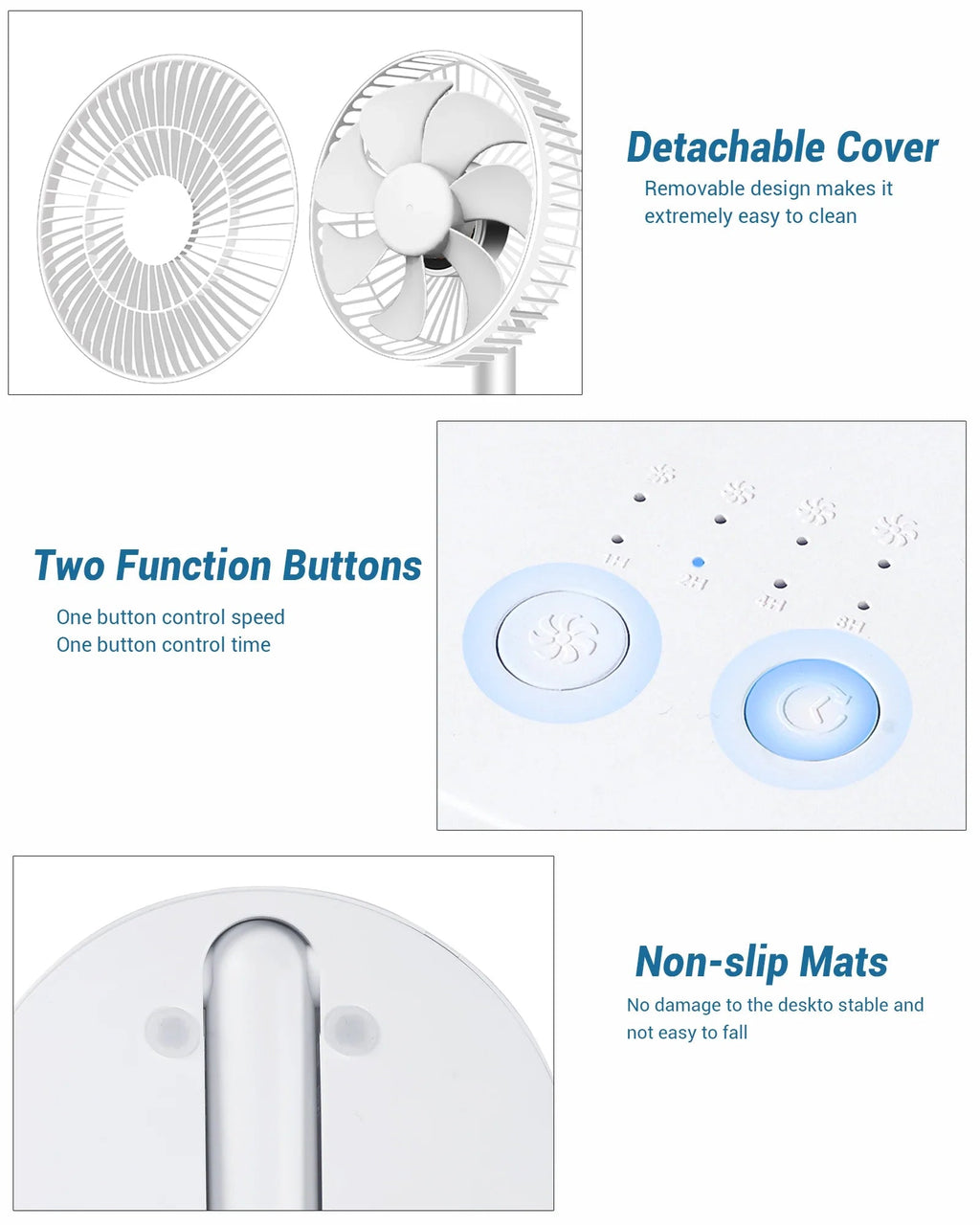 USB Table Fan With Four-Speed Settings For Indoor And Outdoor Comfort