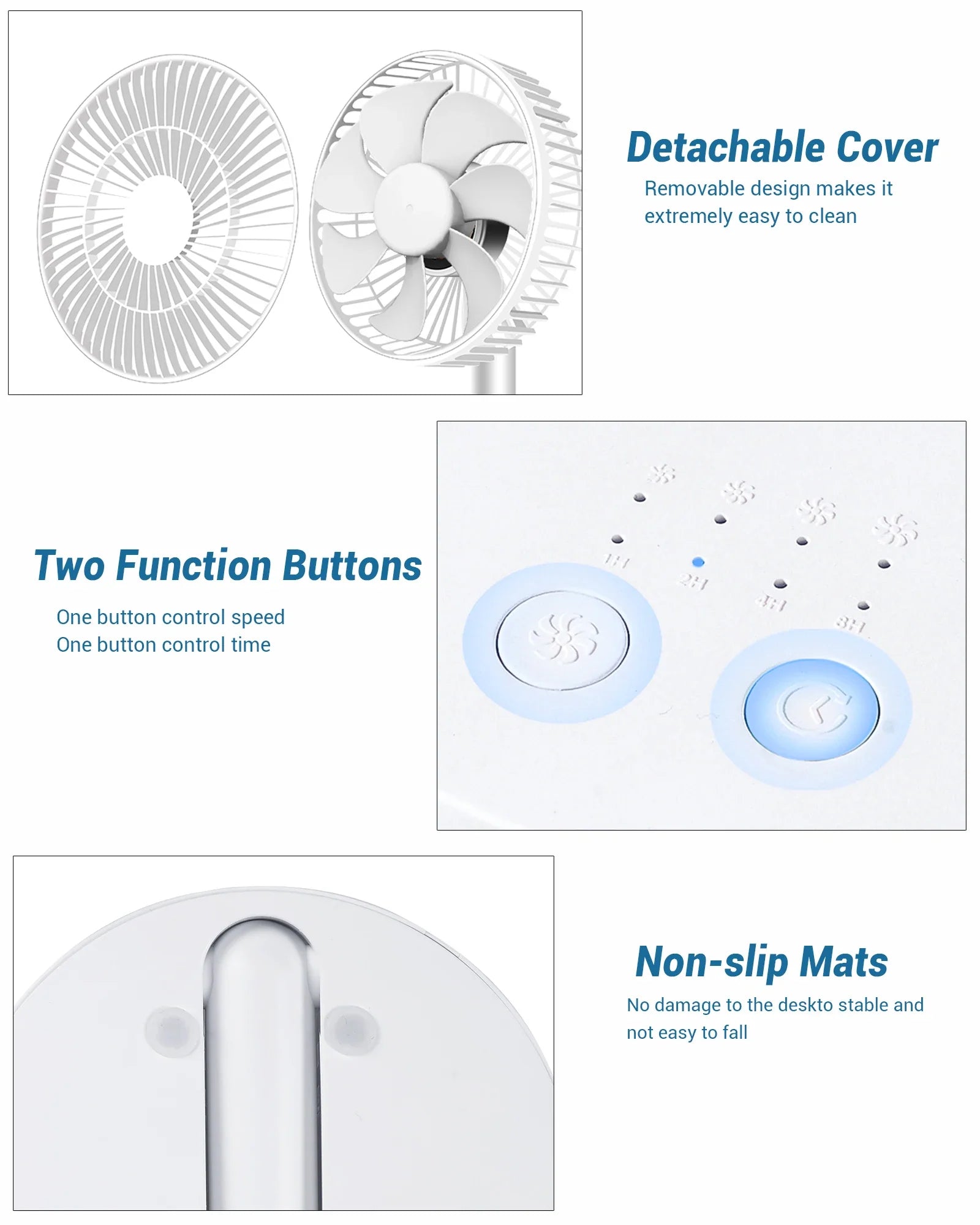 USB Table Fan With Four-Speed Settings For Indoor And Outdoor Comfort