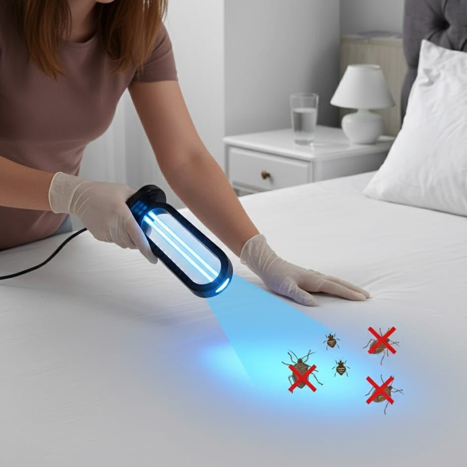 NovaGuard Compact UV-C Sterilization Lamp For Home Use Kills Bed Bugs And Bacteria