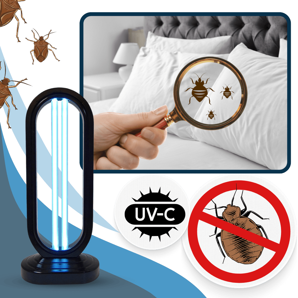 NovaGuard Compact UV-C Sterilization Lamp For Home Use Kills Bed Bugs And Bacteria