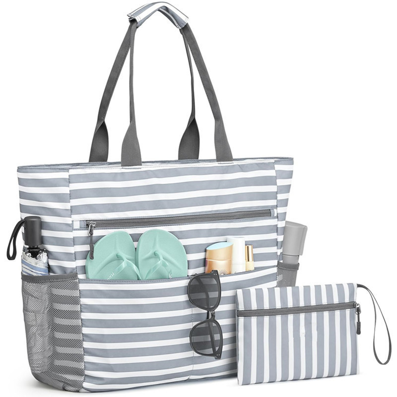 Ultimate Beach Tote Oversized Waterproof Tote With Thirteen Pockets For Summer Travel